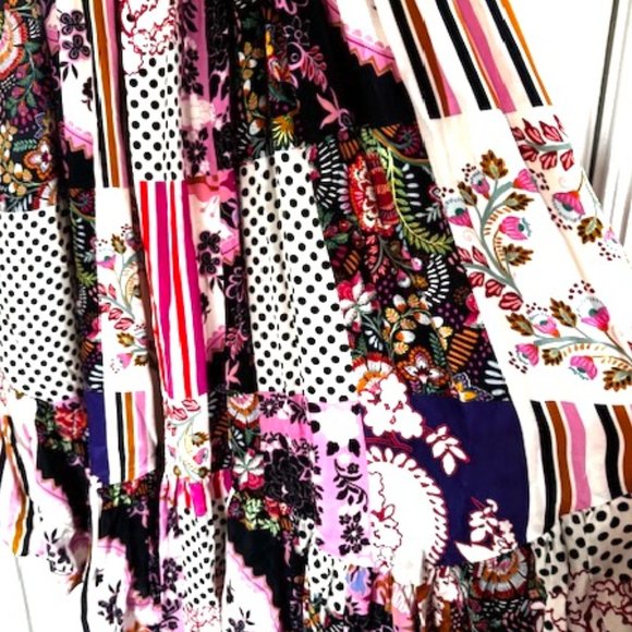 Anthropologie Ruffled Patchwork Midi Dress - Picture 9 of 13